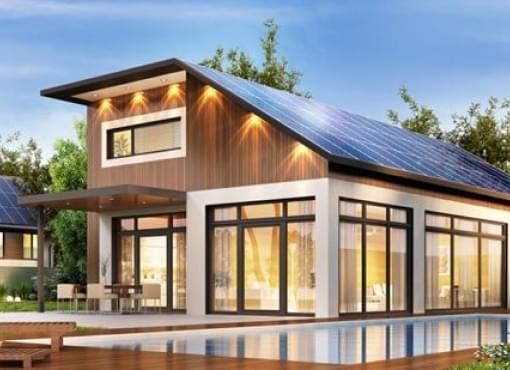 Solar panels on the roof
