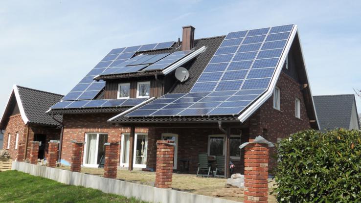 Solar panels on the roof