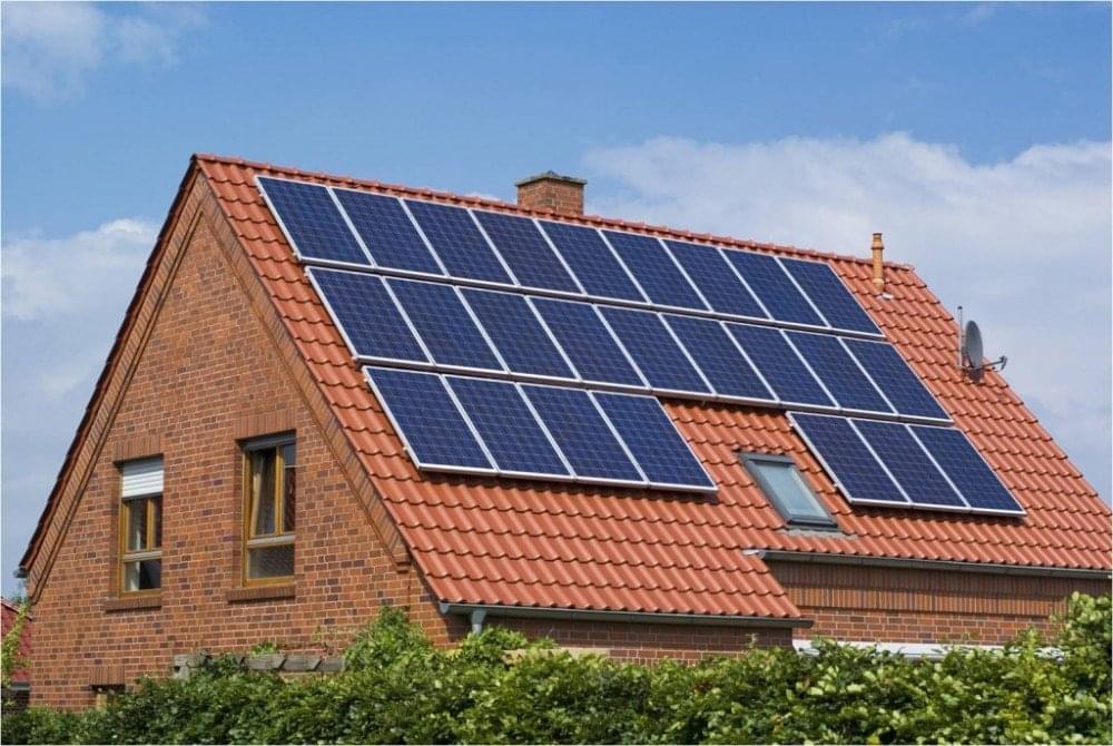 Solar panels on the roof