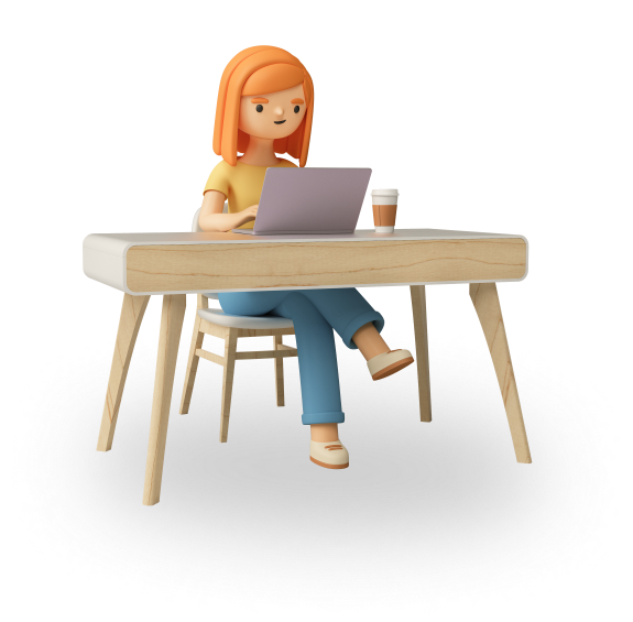 Дівчина за ноутбуком