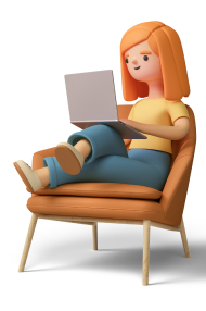 Дівчина за ноутбуком